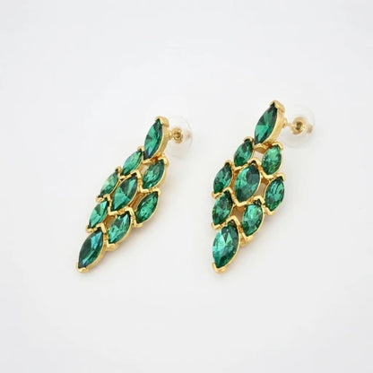 Oscar de la Renta Sparkling Rhinestone Diamond Shaped Earrings