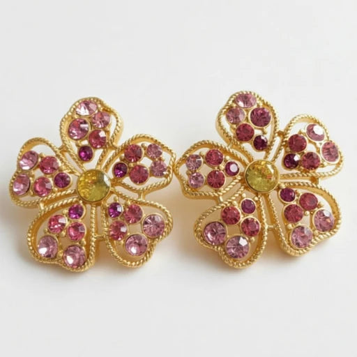 Oscar de la Renta Women's Full-Pavé Openwork Floral Stud Earrings