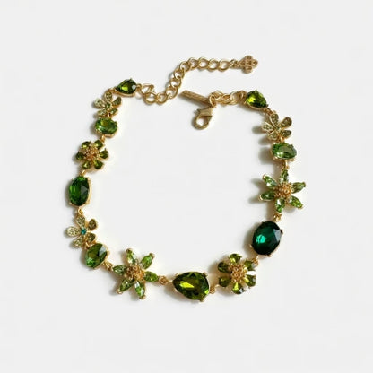 Oscar de la Renta Premium Floral Colorful Zircon Necklace Ideal Banquets Weddings