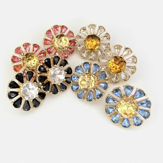 Oscar de la Renta Sunburst Flower Stud Earrings