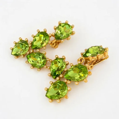 Oscar de la Renta cactus-cut sparkling glass diamond ear clips