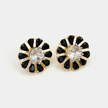 Oscar de la Renta Sunburst Flower Stud Earrings