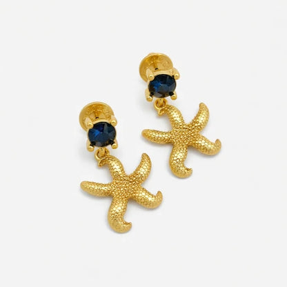 Oscar de la Renta Vintage Gold Starfish Stud Earrings