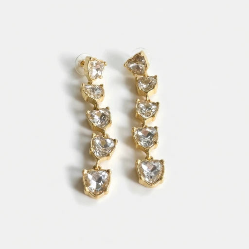Oscar de la Renta women Heart-Shaped Crystal Drop Earrings