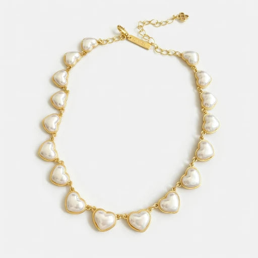 Oscar de la Renta Smooth 3D Heart-Shaped Necklace | Gold Plated | 40+10cm