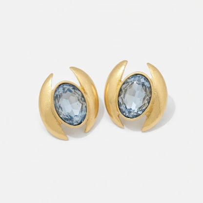 Oscar de la Renta Oval Sparkling Crystal Earrings