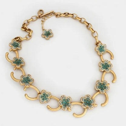 Oscar de la Renta Gold-Plated Floral Pendant Necklace