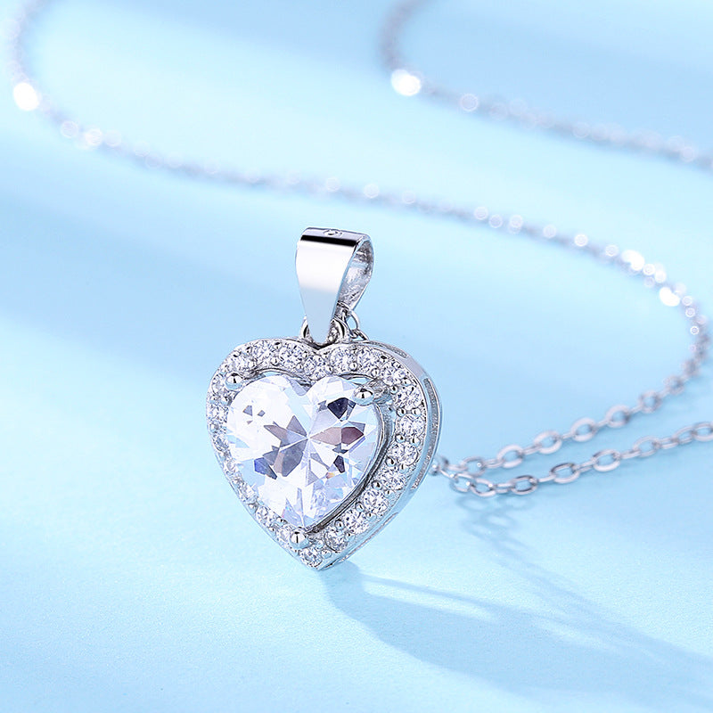 heart solitaire necklace white gold