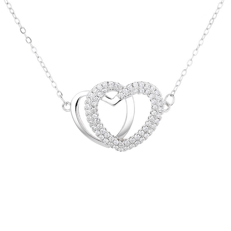 double heart necklaces for women