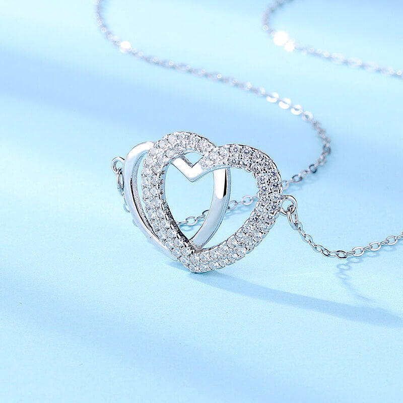 double heart necklace tiffany