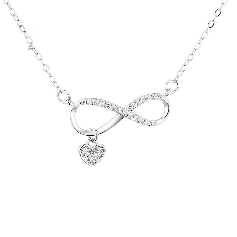 infinity necklace with heart