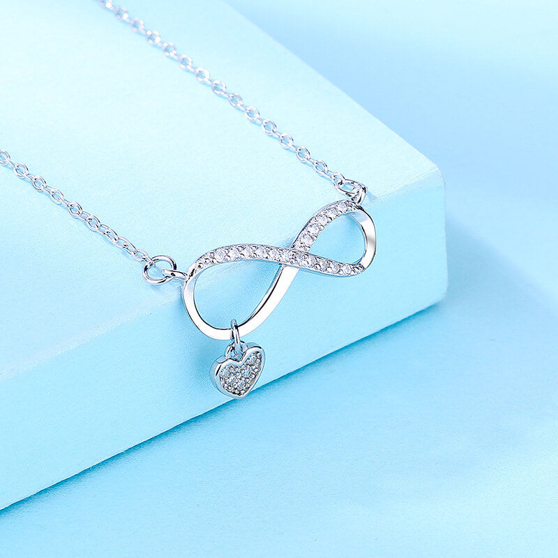infinity love heart pendant necklace