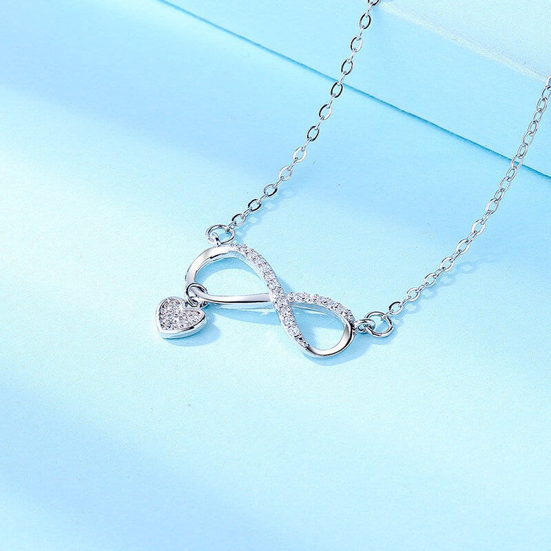 infinity heart necklace sterling silver