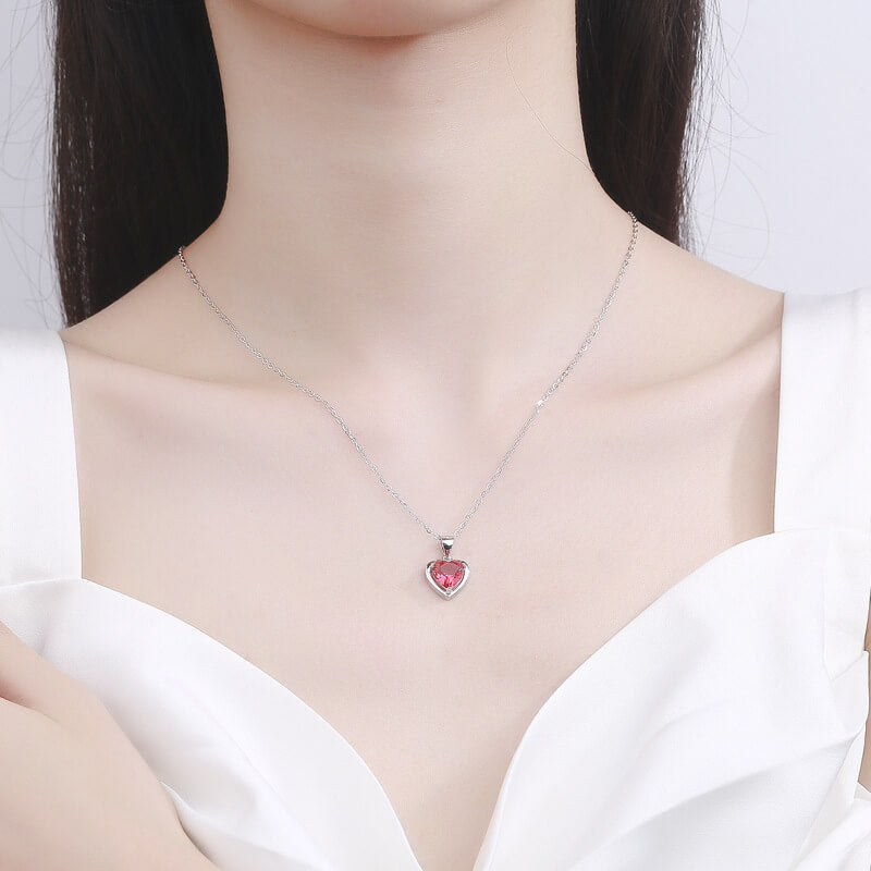 swarovski ruby heart necklace