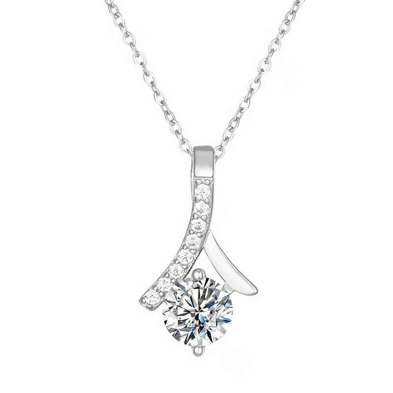 silver diamond pendant necklace