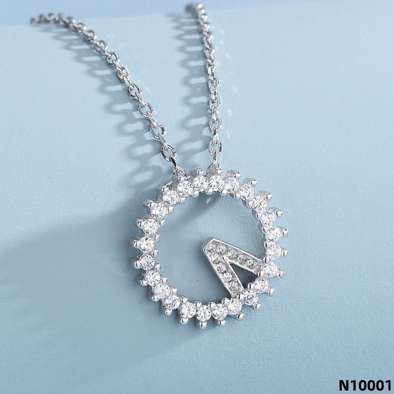diamond clock necklace silver