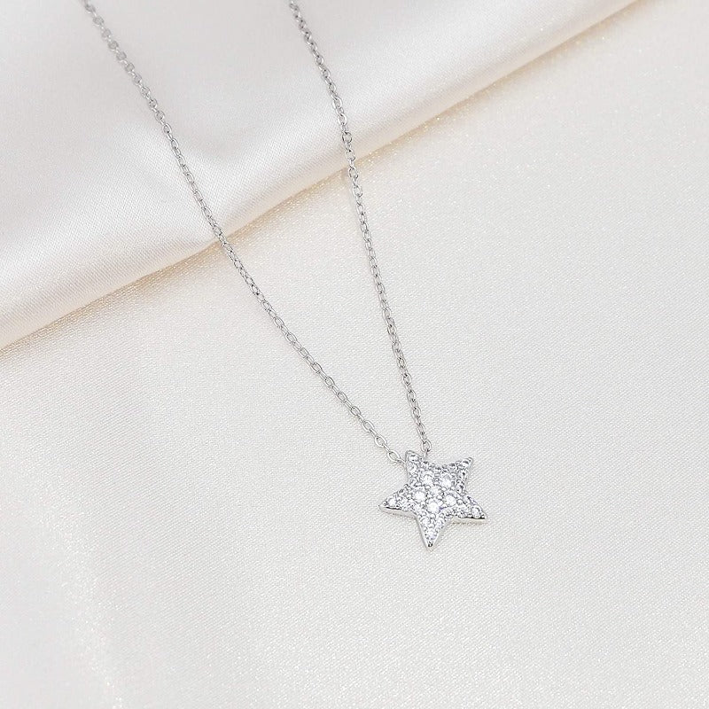 star silver necklace | pandora