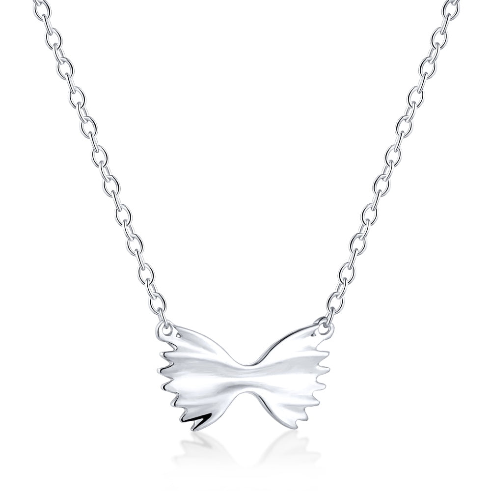 silver butterfly necklace white gold color
