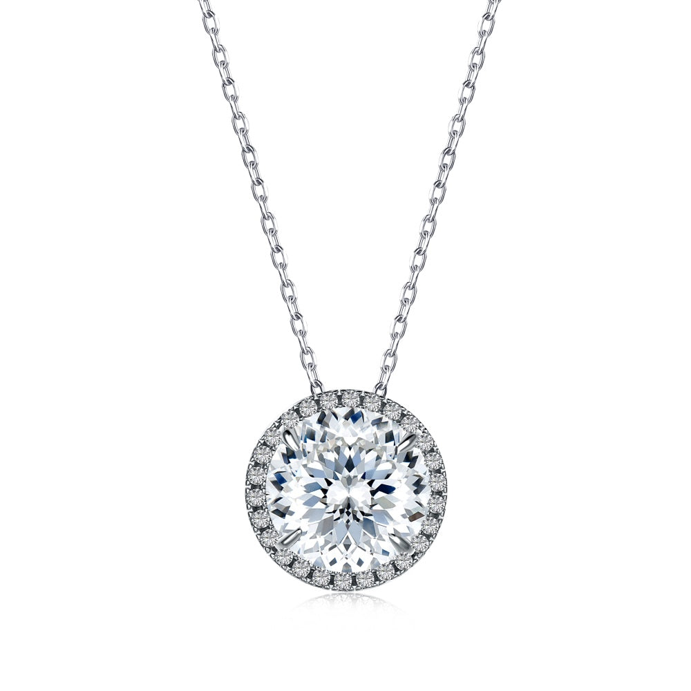 round diamond necklace bezel