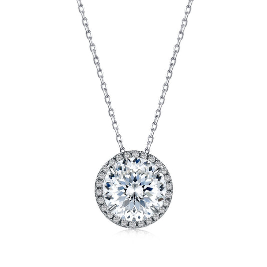 round diamond necklace bezel