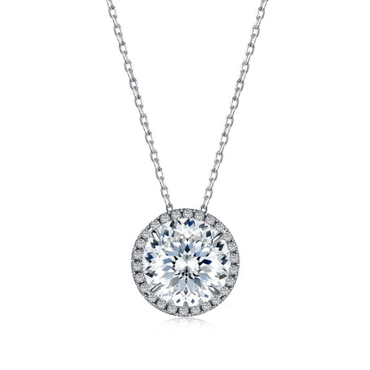 round diamond necklace bezel