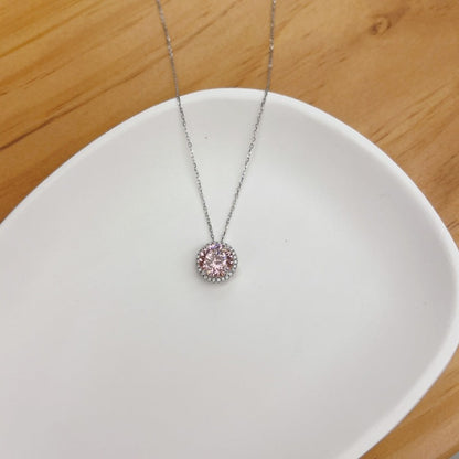 round?diamond?pendant?necklace?for?women