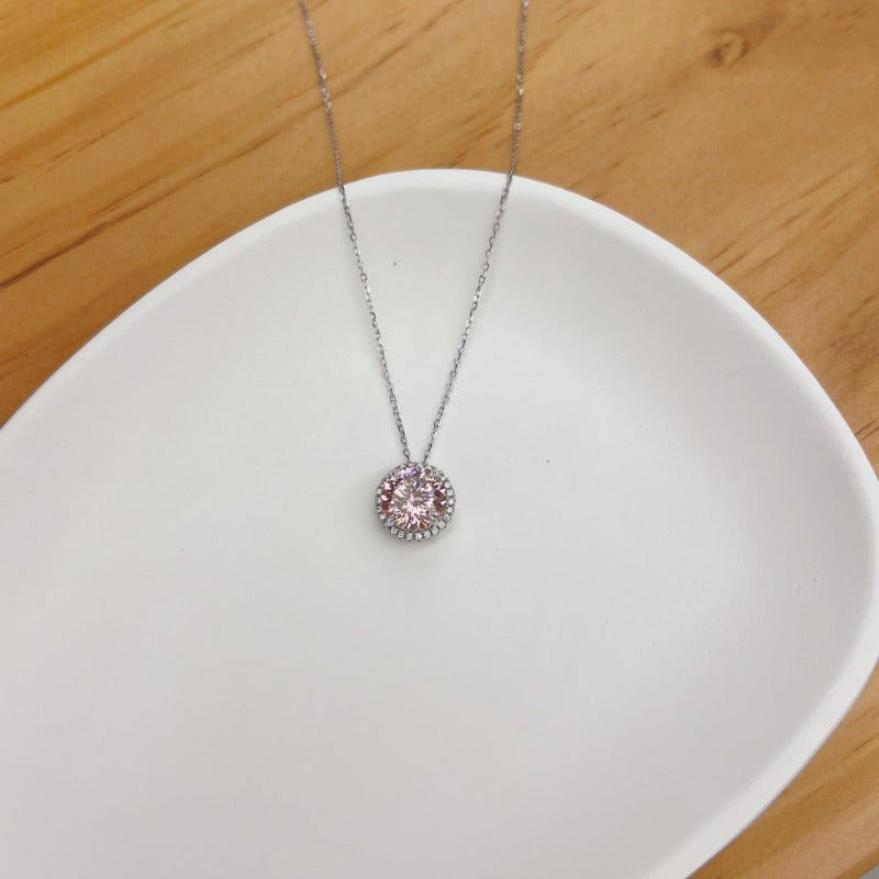 round diamond pendant necklace for women