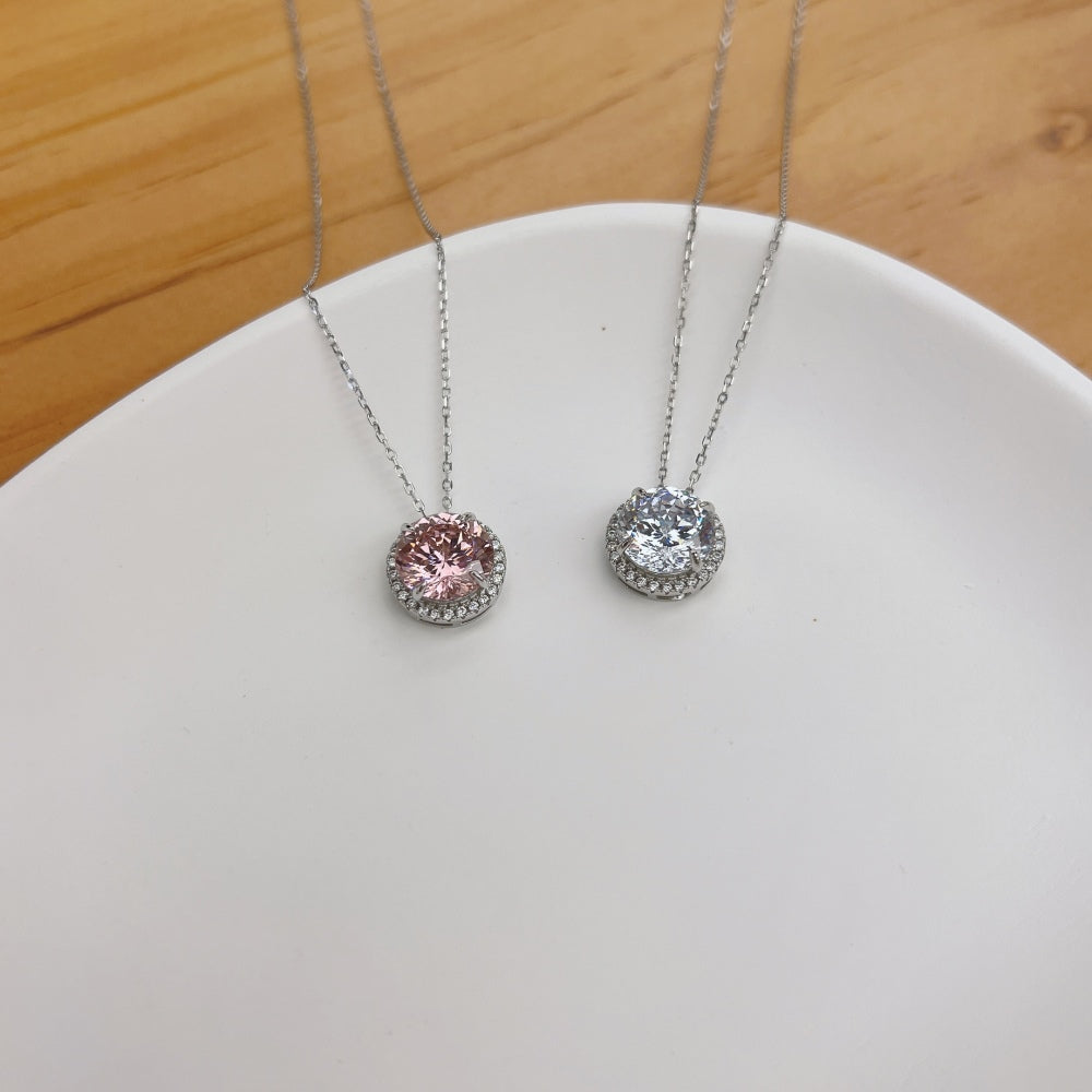 round diamond necklaces for women