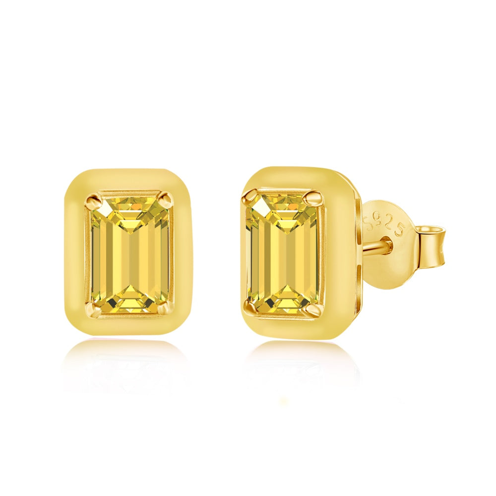 yellow diamond earring silver 925 jewelry
