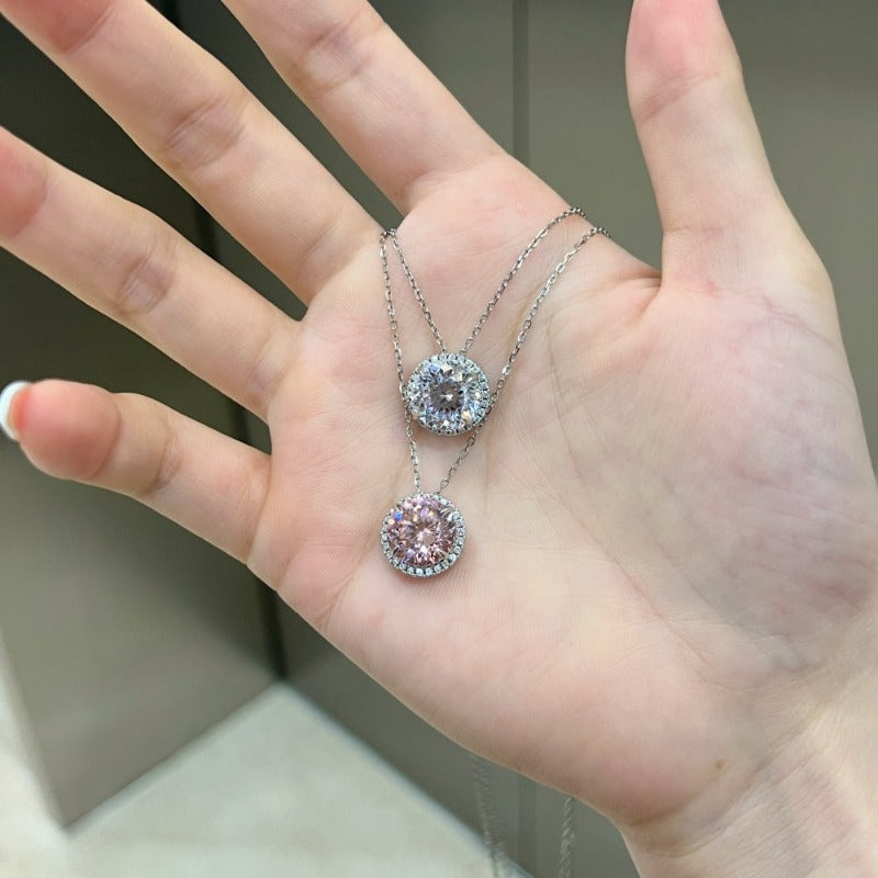 diamond round necklaces for women