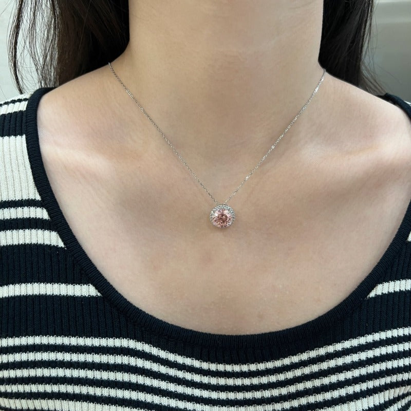 single round diamond necklace