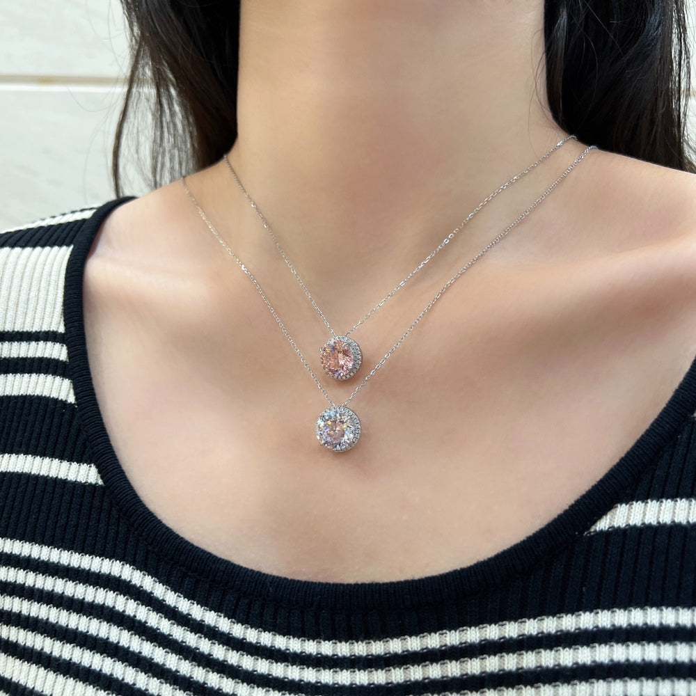 round diamond necklaces for GIRLS