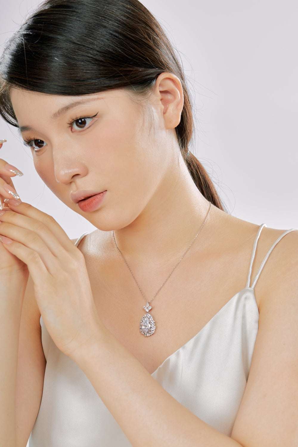 pear shape diamond necklace jimmy jewellery