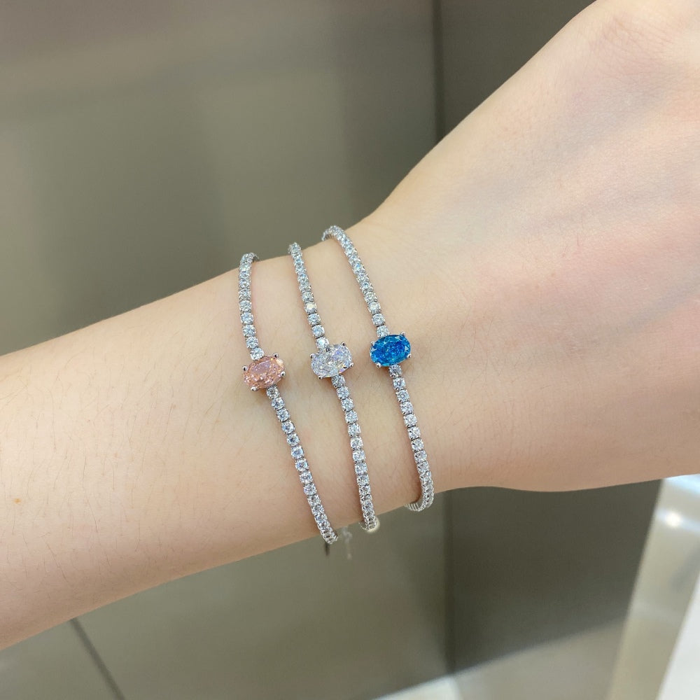 blue diamond tennis bracelets for women