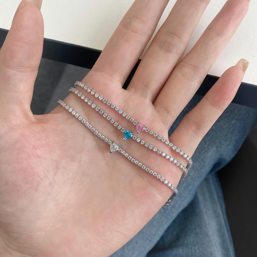 silver tennis bracelets for women cubic zirconia
