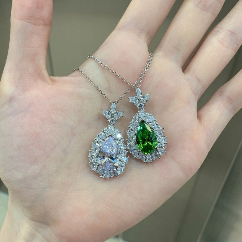 emerald and diamond pendant necklace for women
