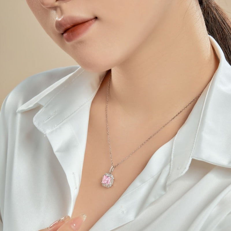 square diamond pendant necklace