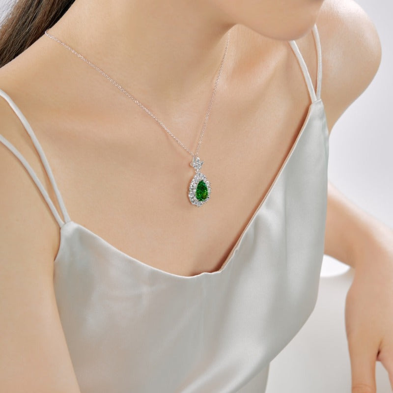 emerald cut diamond necklaces for women