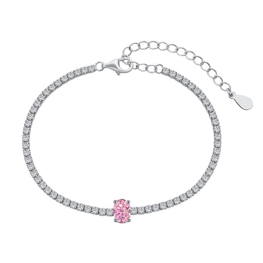 pink diamond tennis bracelets for women