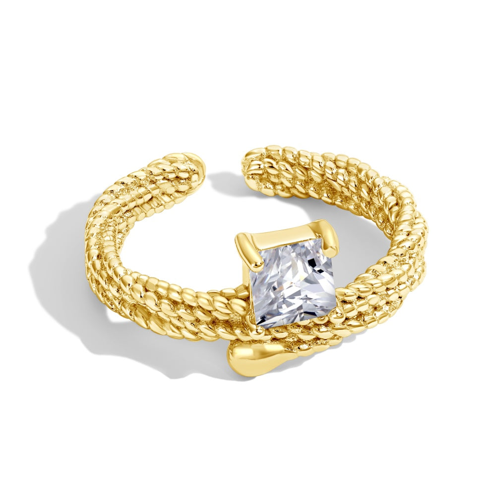 silver diamond ring gold color