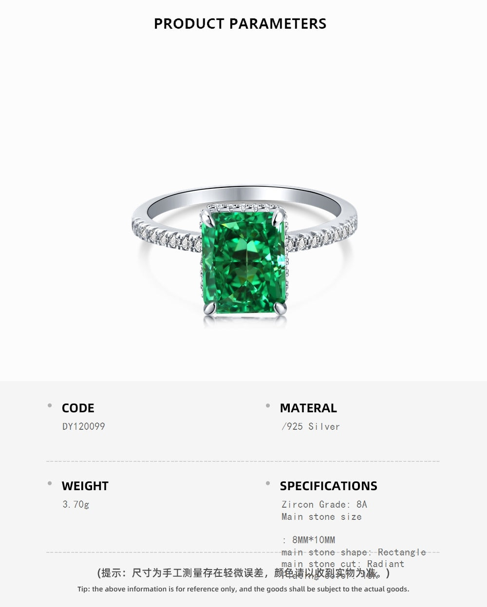 light green diamond ring sterling silver 