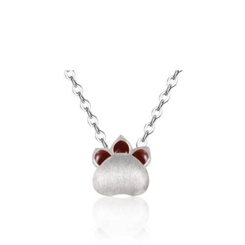 paw necklace silver