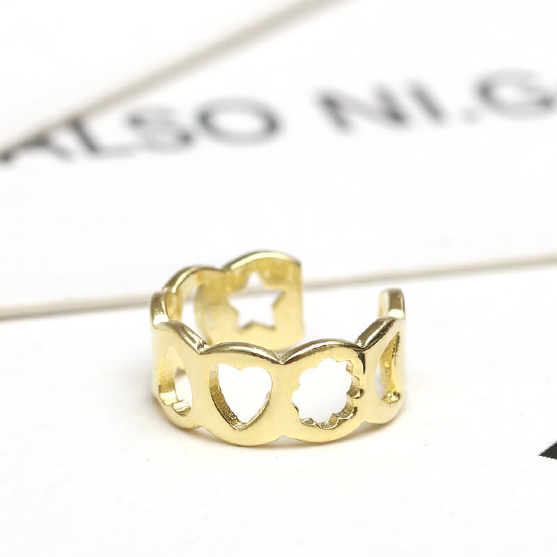 simple hollow heart ring