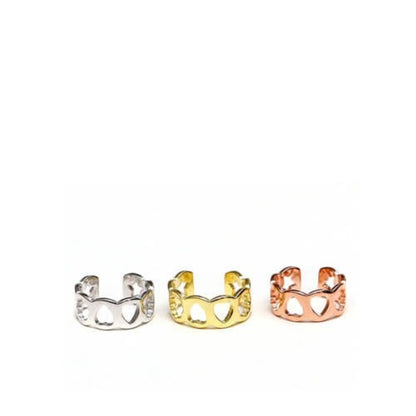 hollow heart rings for women