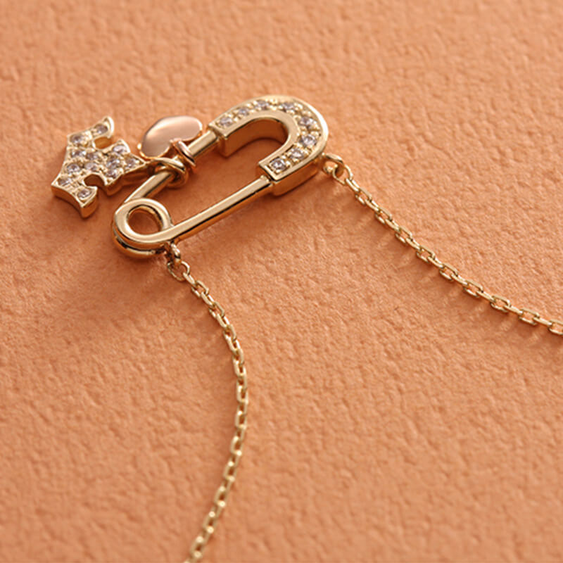 diamond safety pin necklace usa