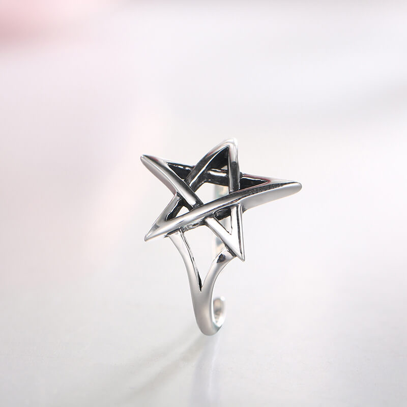 pentagram ring sterling silver