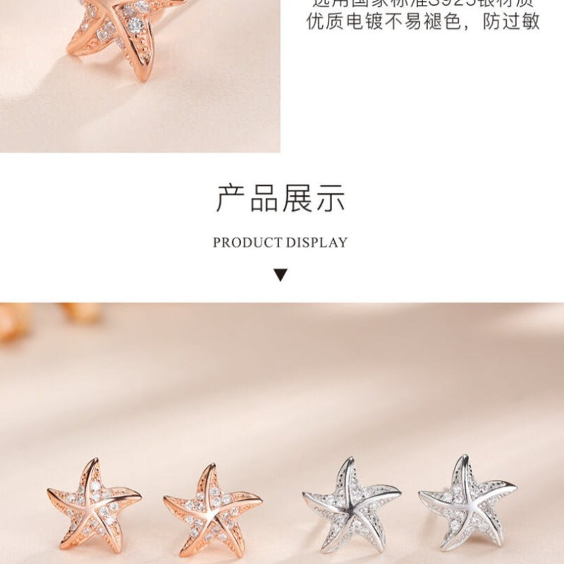 starfish earrings silver