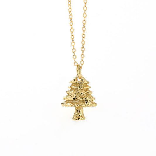 christmas tree necklace gold