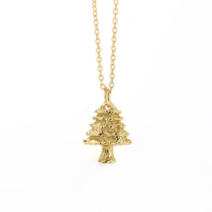 christmas tree necklace gold