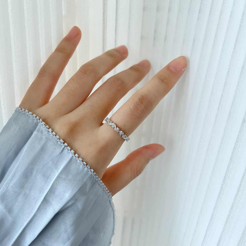 silver diamond rings 925 sterling